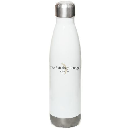 The Astrology Lounge Water Bottle, a White Stainless Steel Water Bottle