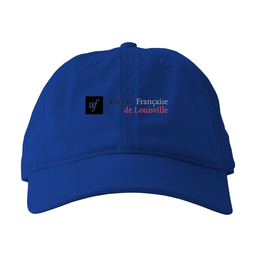 Alliance Fran?aise de Louisville Hat, a Royal Printed Eco Baseball Cap