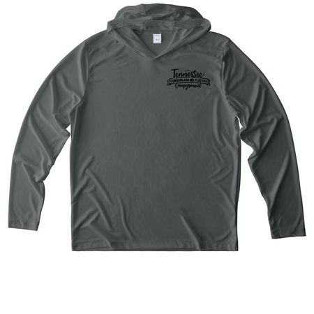 TCPC SWAG PERFORMANCE, a Dark Smoke Grey UV Performance Long Sleeve Hoodie