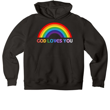 God Loves You Sweatshirt, a Black Premium Heavyweight Pullover Hoodie