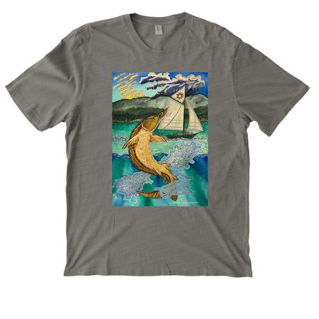Estuary Rising, a Driftwood Grey Allmade Organic Cotton Mineral Dye Tee