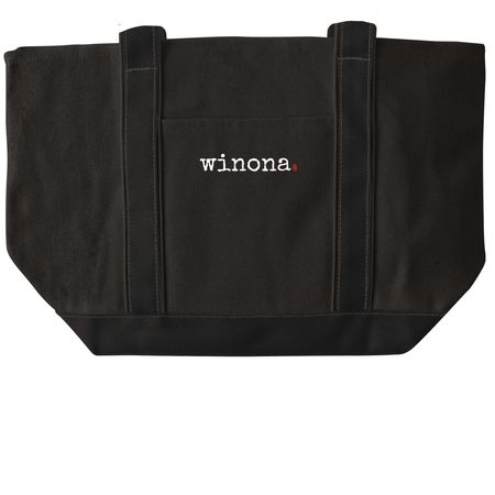 Special Edition: Winona Tote, a Black/Black Large Two-Tone Canvas Tote Bag