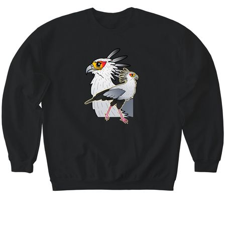 Secretary Bird, a Black Softstyle Crewneck Sweatshirt