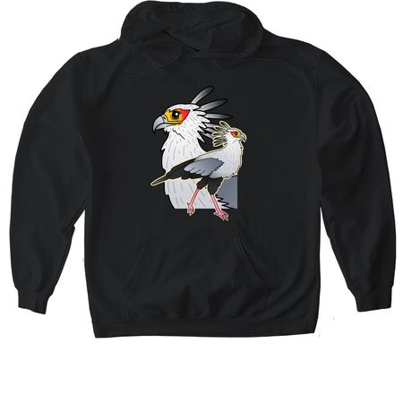 Secretary Bird, a Black Gildan Softstyle Pullover Hoodie