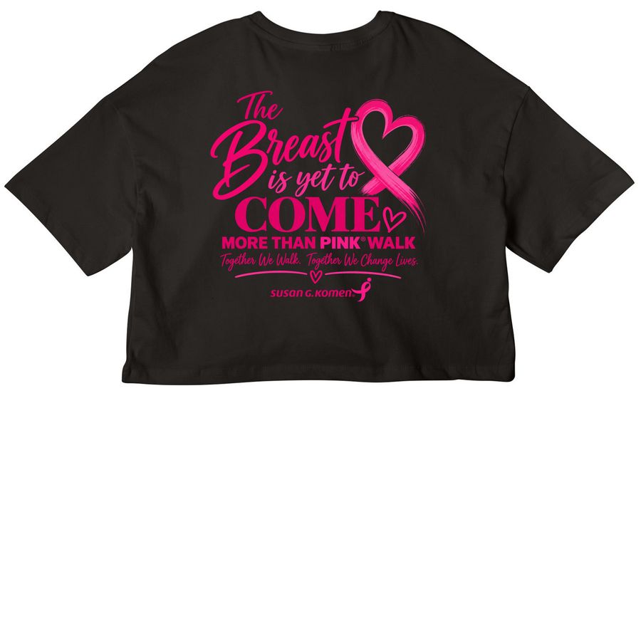 More than Pink Walk 2027 Team Jess, a Black Women?s Cropped Cotton Tee (back-view)