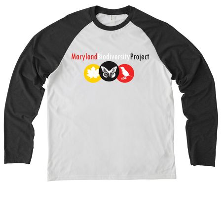 MBP Tees and more, a Space Black/ Bright White Allmade Eco Triblend Colorblock Raglan Long Sleeve Tee