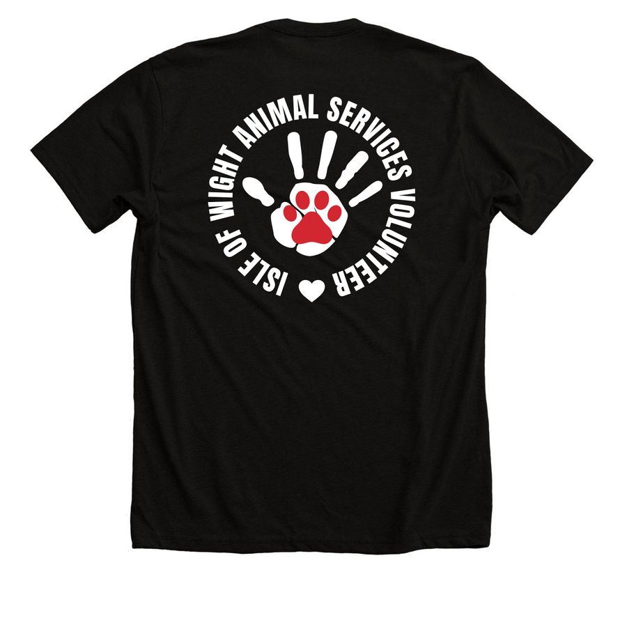 Isle of Wight Animal Services Volunteers, a Solid Black Blend Premium Unisex Tee (back-view)