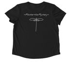 Master the Mystery, a Deep Black Allmade Eco Triblend Women?s Scoop Neck Tee (back-view)