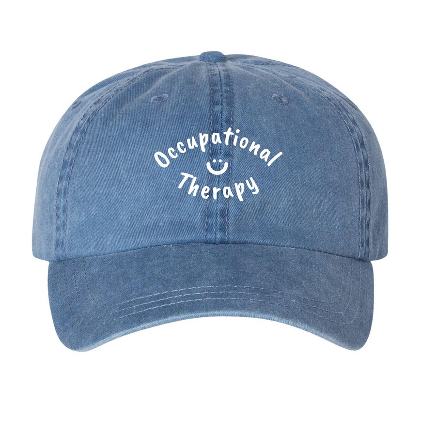 Occupational Therapy Bucket Hat, a Royal Blue Printed Pigment Dye Baseball Cap