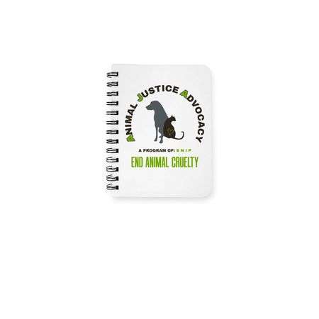 Animal Justice Advocacy, a White Spiral Notebook