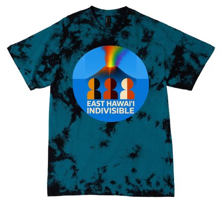 Proud to be connected!, a Black/ Teal Crystal Tie Dye Tee