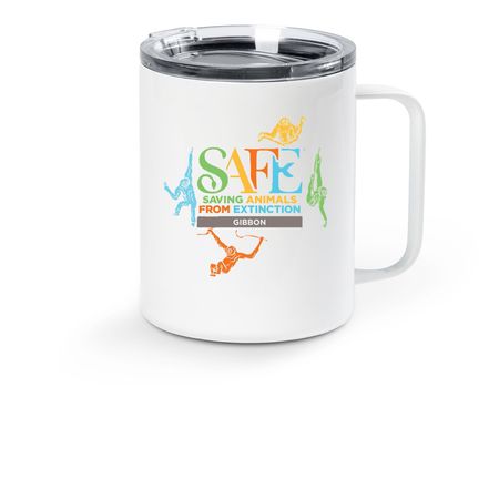 SAFE Gibbon - Travel Mug, a White Stainless Steel Travel Mug