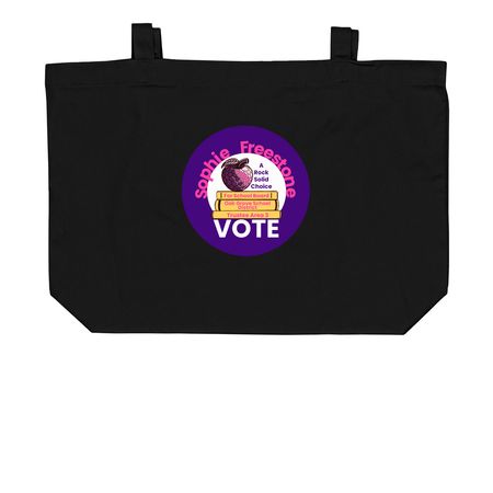 Share the Load with Sophie, a Black Large Organic Cotton Tote Bag