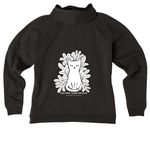Black Cat hoodie, a Deep Black Allmade Women?s Organic CVC Zip-Up Hoodie (back-view)