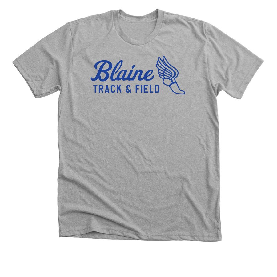 Blaine Track & Field Royal, a Athletic Heather Premium Unisex Tee