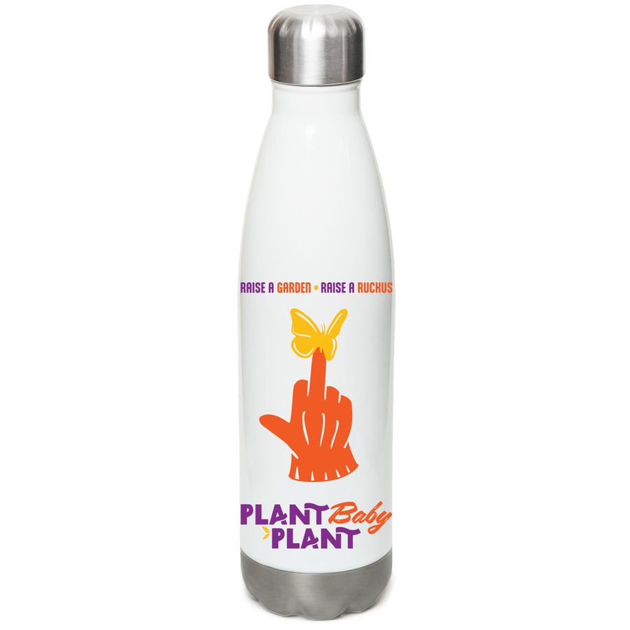 Rowdy Water Bottle, a White Stainless Steel Water Bottle