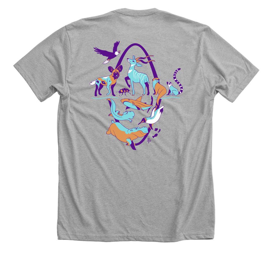 Saint Louis AAZK Chapter&nbsp;, a Athletic Heather Premium Unisex Tee (back-view)