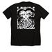 Checkered Chesh {T.B.N.}, a Solid Black Blend Premium Unisex Tee (back-view)