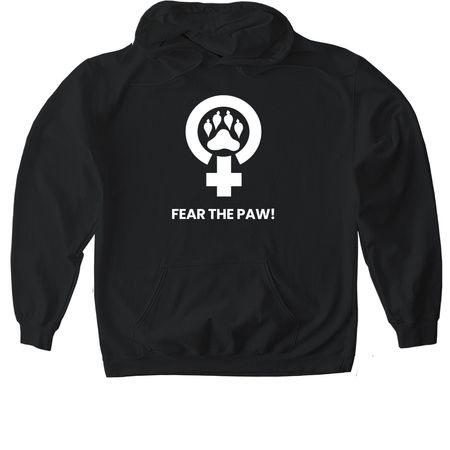 FEAR THE PAW!, a Black Gildan Softstyle Pullover Hoodie