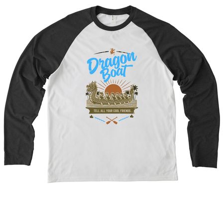 DB.. Tell all your cool friends.., a Space Black/ Bright White Allmade Eco Triblend Colorblock Raglan Long Sleeve Tee