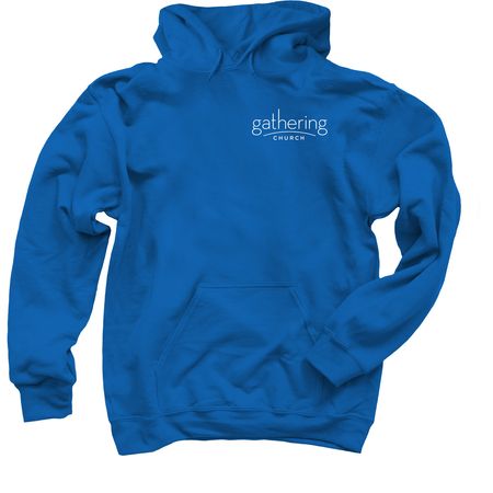 What a friend we have in Jesus (small logo), a Royal Blue Pullover Hoodie