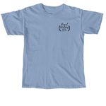 I LOVE RESCUE DOGS, a Washed Denim Comfort Colors Unisex Tee (back-view)