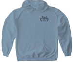 I LOVE RESCUE DOGS, a Stone Blue Gildan Softstyle Pullover Hoodie (back-view)