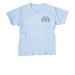 I LOVE RESCUE DOGS, a Light Blue Youth Unisex Tee (back-view)