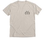 I LOVE RESCUE DOGS, a Heather Dust Premium V-Neck Tee (back-view)