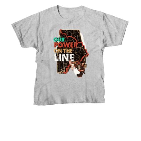 Our Power on the Line, a Sport Grey Youth Unisex Tee