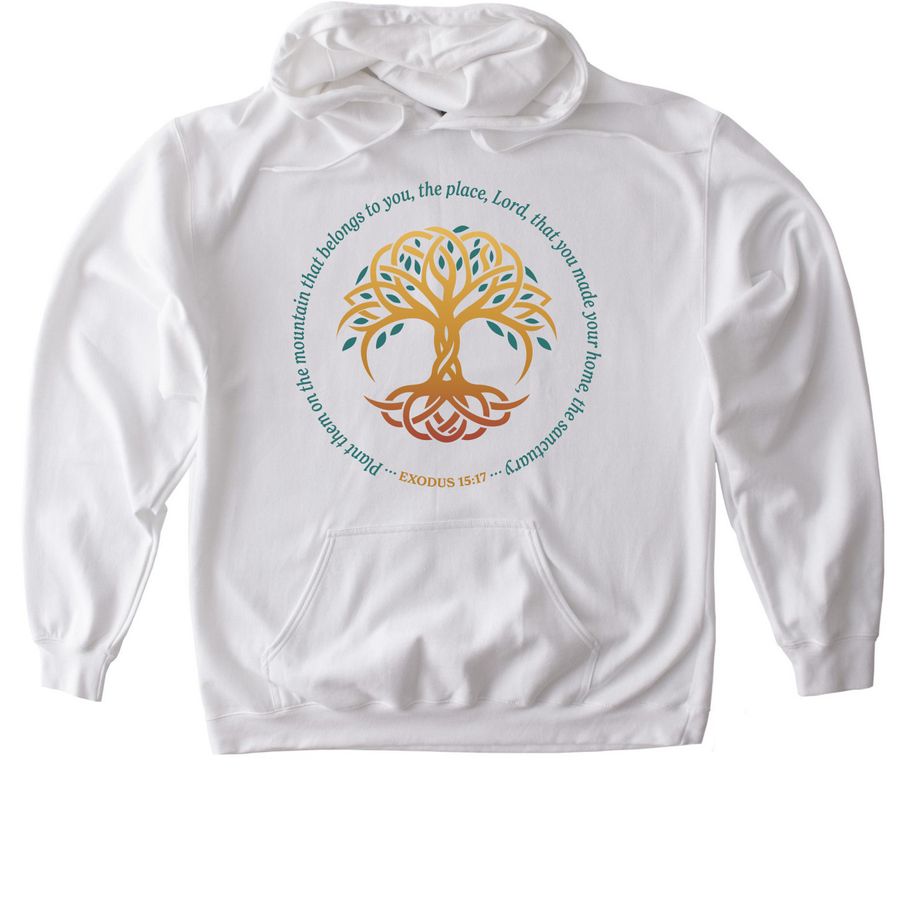 Exodus 15:17 Hoodie, a White Gildan Softstyle Pullover Hoodie