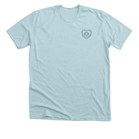 COTAD- Support the World, a Heather Ice Blue Premium Unisex Tee (back-view)
