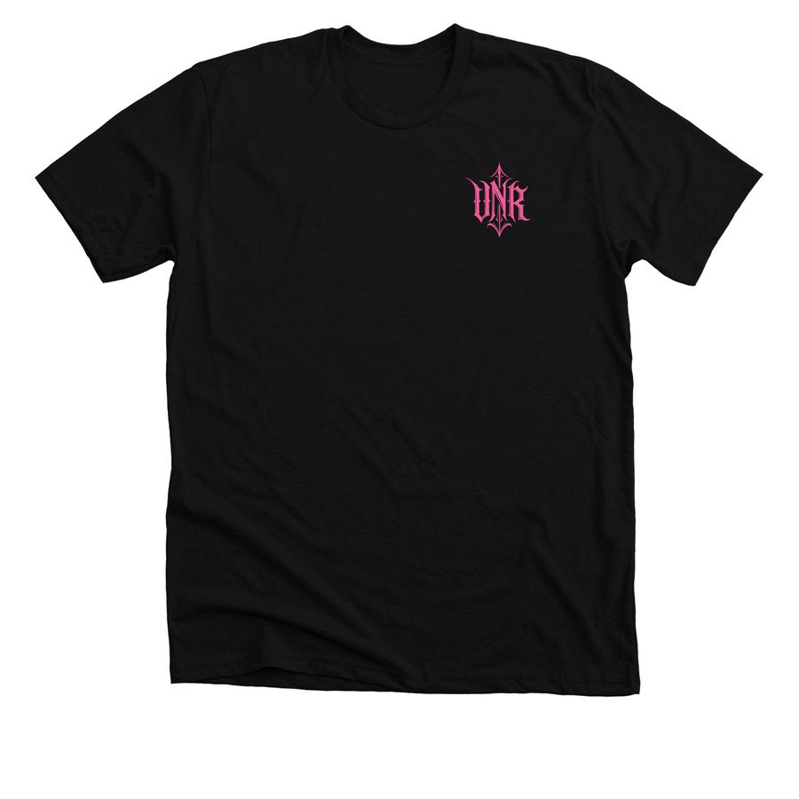Wandering Soul: Hot Pink, a Solid Black Blend Premium Unisex Tee