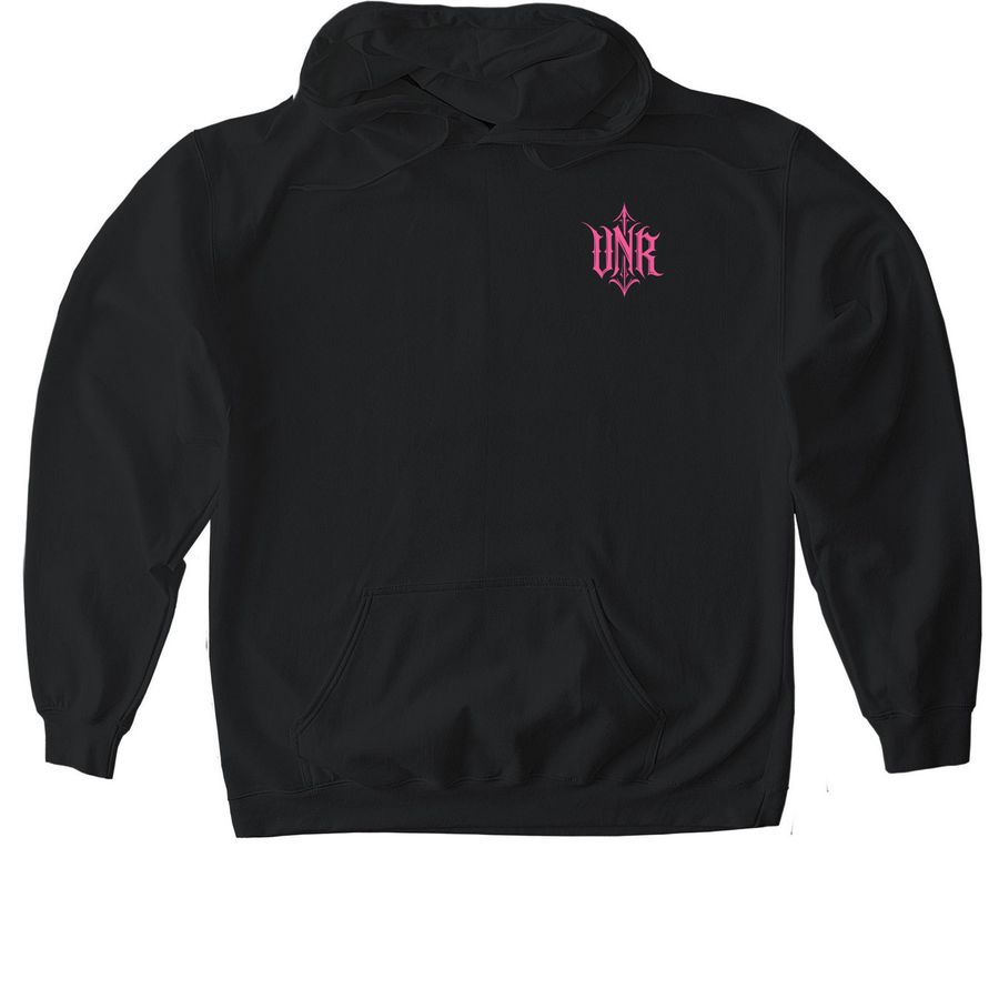 Wandering Soul: Hot Pink, a Black Gildan Softstyle Pullover Hoodie