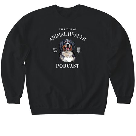 The People of Animal Health Podcast Apparel, a Black Softstyle Crewneck Sweatshirt