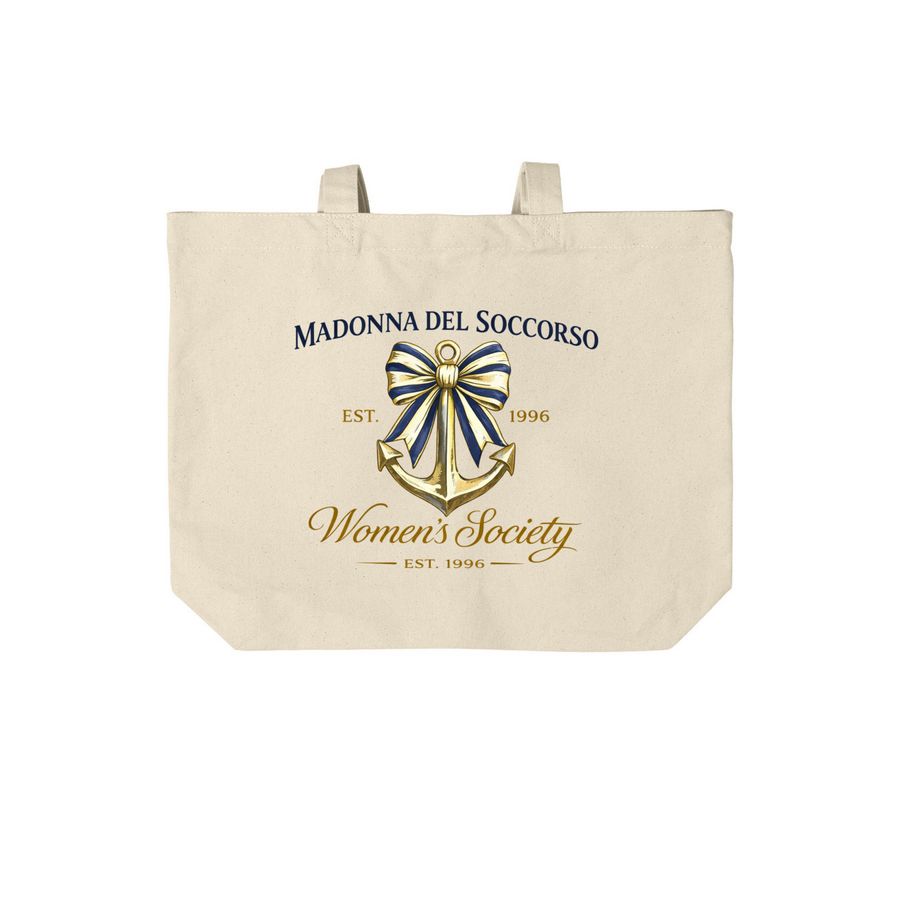 Madonna del Soccorso Women?s Society Tote, a Natural Cotton Canvas Tote Bag