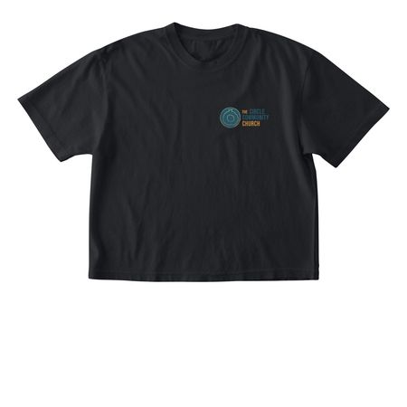 Open Circle, a Black Comfort Colors Boxy Tee