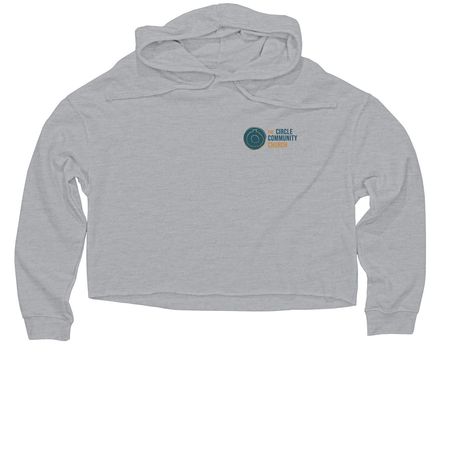 Open Circle, a Grey Heather Women?s Lightweight Cropped Hoodie