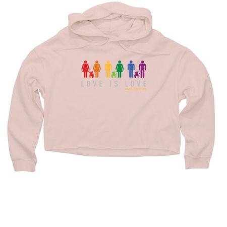 Love is Love, a Blush Women?s Lightweight Cropped Hoodie