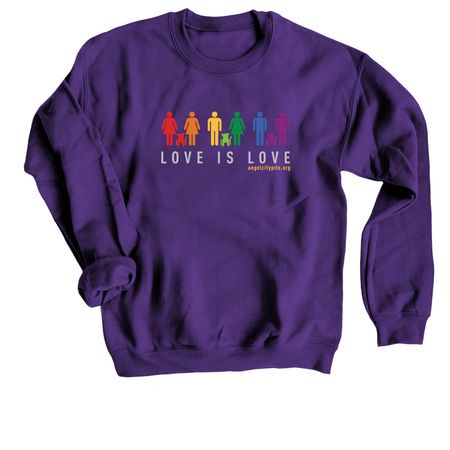 Love is Love, a Purple Crewneck Sweatshirt