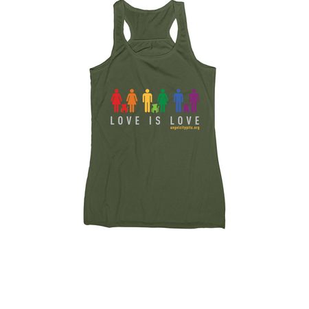 Love is Love, a Military Green Women's Racerback
