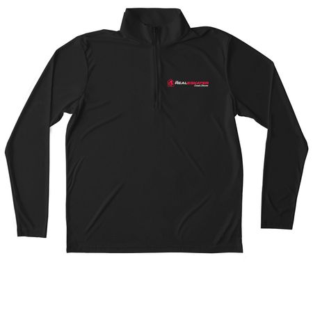 The Real Eskater Black Quarter Zip Pullover, a Black Unisex Performance Quarter Zip Pullover