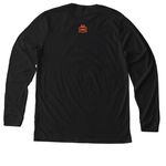 Read With Me MN Merch Orange Design, a Solid Black Blend Premium Long Sleeve Tee (back-view)