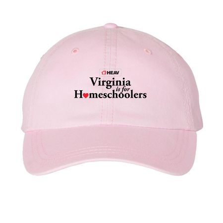 Virginia Is for Homeschoolers, a Pink Printed Pigment Dye Baseball Cap