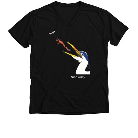 Nina Adey T-Shirt, a Solid Black Blend Premium V-Neck Tee