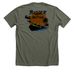 Bigger is Better (Covert), a Heather Military Green Premium Unisex Tee (back-view)