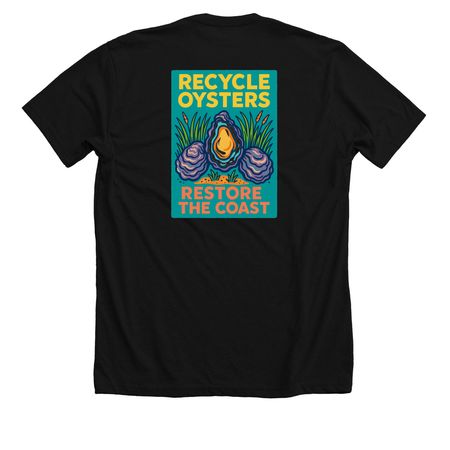 Recycle. Restore., a Solid Black Blend Premium Unisex Tee (back-view)