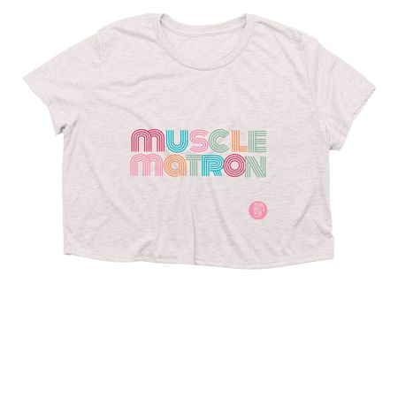 Muscle Matron, a Heather Dust Women?s Flowy Cropped Tee