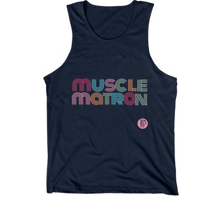 Muscle Matron, a Navy Premium Cotton Tank