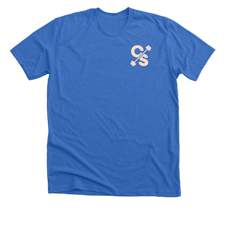 Collective Strength Beige Classic Logo, a Heather True Royal Premium Unisex Tee